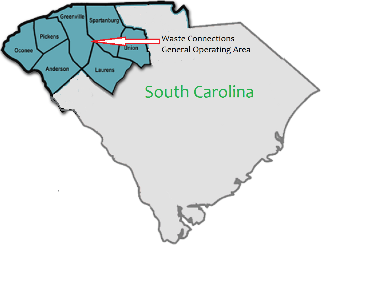 Service Area Map - Waste Connections of the Carolinas